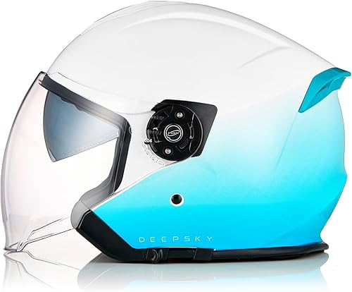 ORIGINE Casco de motocicleta de cara abierta 34 con doble visera para scooters, aprobado por DOT