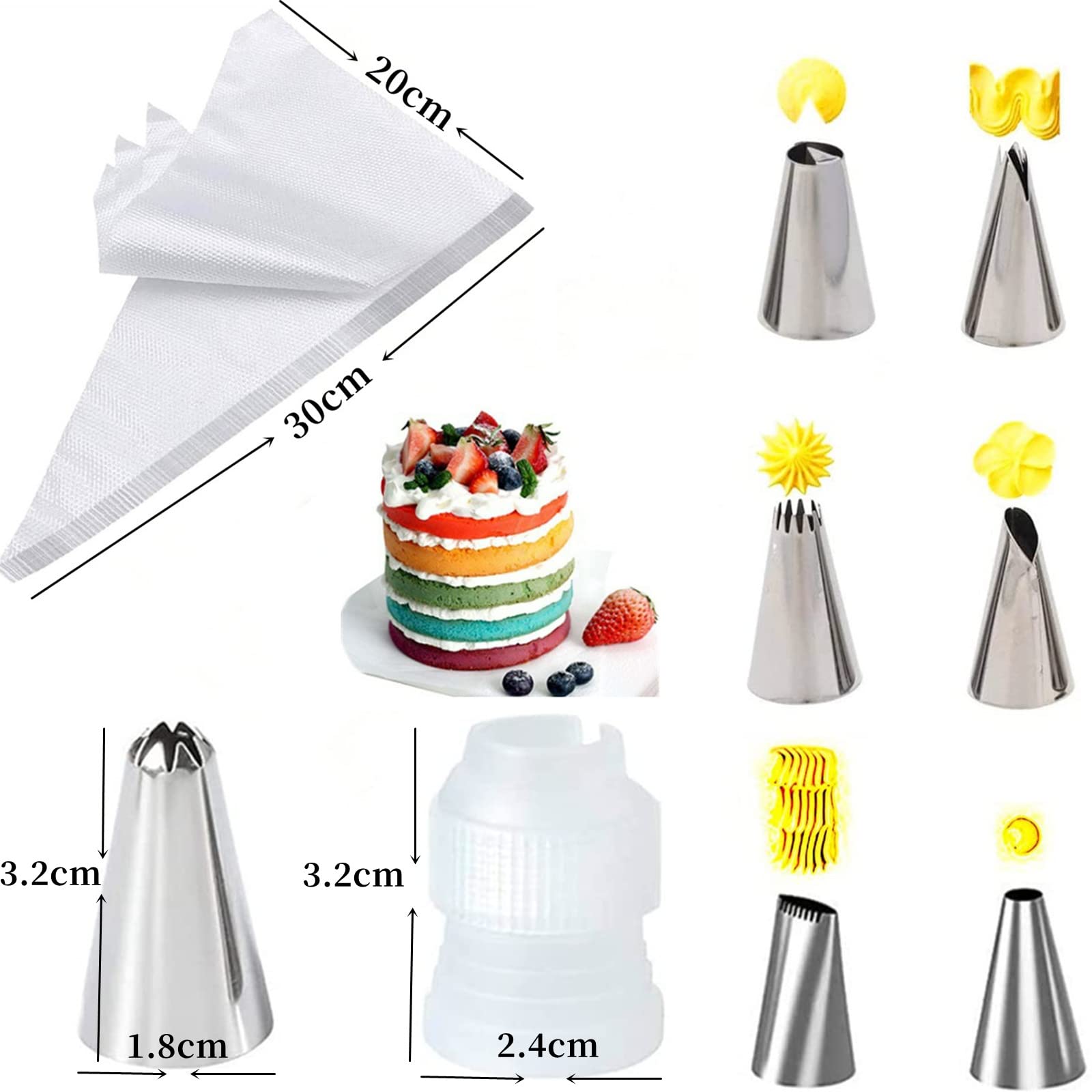 Spritzbeutel-Set 100 Stück + 6 Tüllen - Einweg-Be Produktbild-Vorschau 6