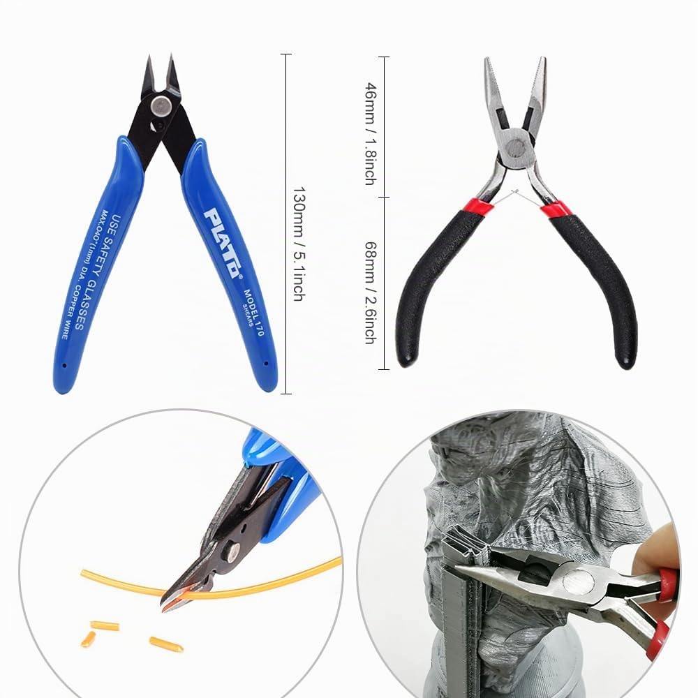 Kit de herramientas de impresión 3D multiusos para impresora 3D, kit de limpieza y eliminación de impresión 3D y máquina de yucar eléctrica, herramienta de acabado e impresión, caja de herramientas
