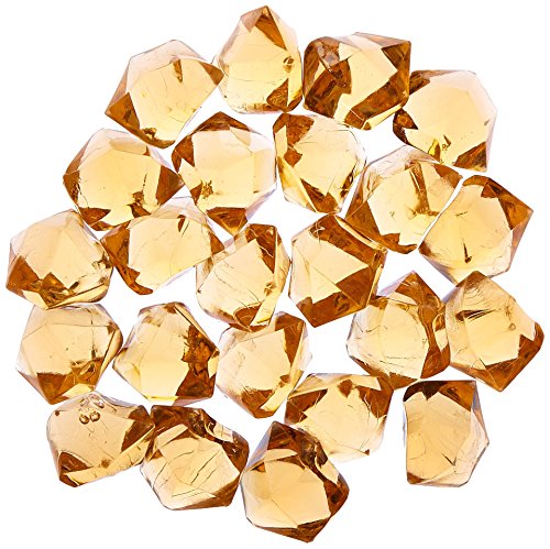Acrylic Ice Rocks Crystals Table Scatter, 1-Inch, 50 Pcs (Brown)