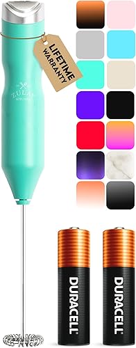 Miniatura 72 de Zulay Kitchen Potente varita espumadora con pilas AA incluidas, mezclador de bebidas de mano ultra rápido, espumador de leche ergonómico, batidor de