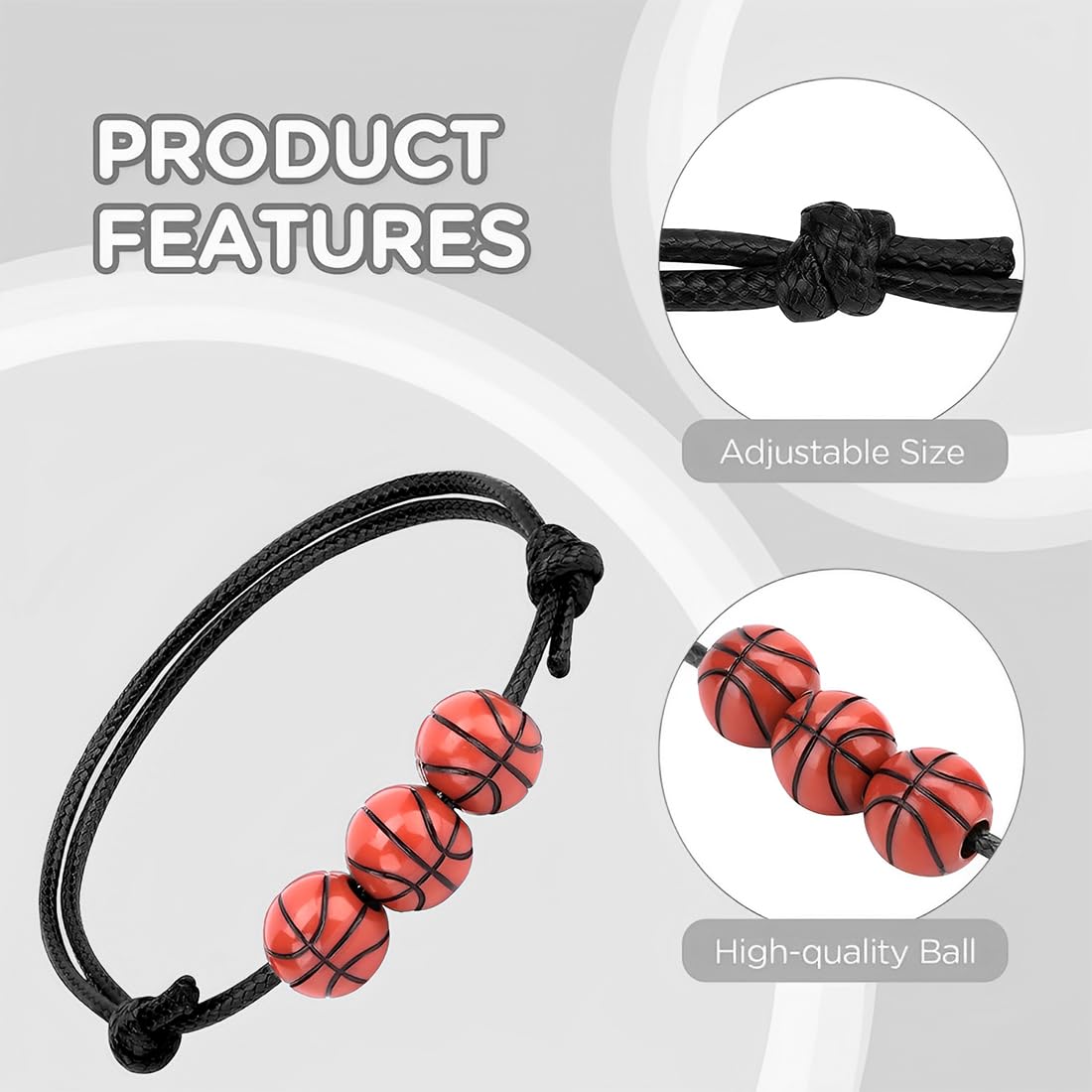 12 Pezzi Bracciali Intrecciati Basketball, Bracciale Regolabile,Basketball Charm Braccialetti, Braccialetto del Basket Sportivo,Bracciale Basket per Adolescenti Adulti Bomboniere