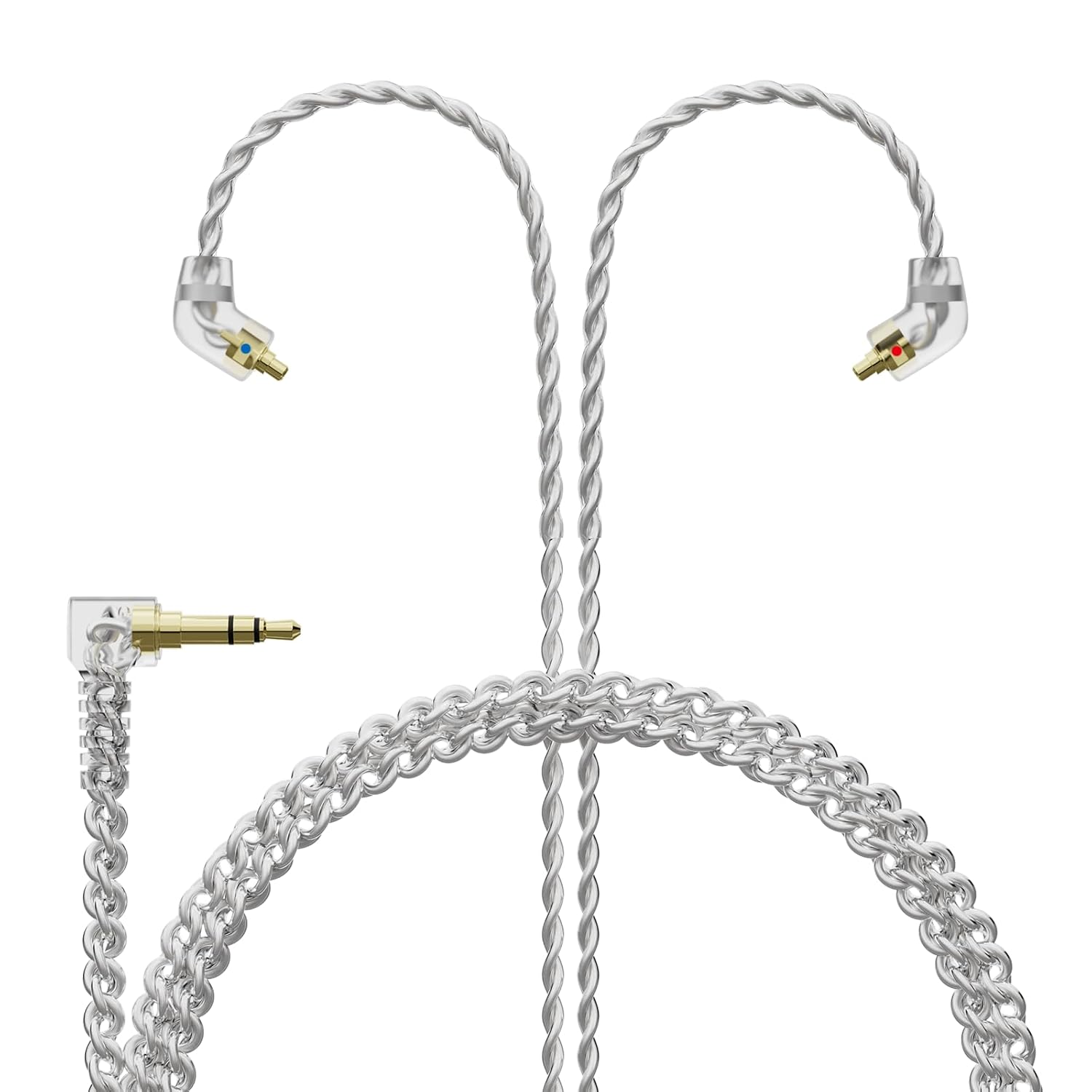 BASN IEM Earphone Cable,1.5m Wired Detachable MMCX Connector in Ear Monitor Cable for BASN Bsinger, Bmaster, MMCX Series (SC100-MMCX-White)