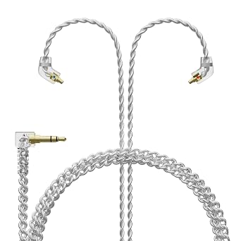 BASN IEM Earphone Cable,1.5m Wired Detachable MMCX Connector in Ear Monitor Cable for BASN Bsinger, Bmaster, MMCX Series SC100-MMCX-White