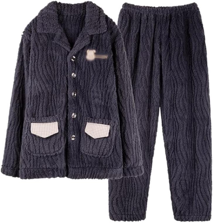 Coral Fleece Thickened Men's Pajamas Winter Loungewear Facecloth Autumn And Suit