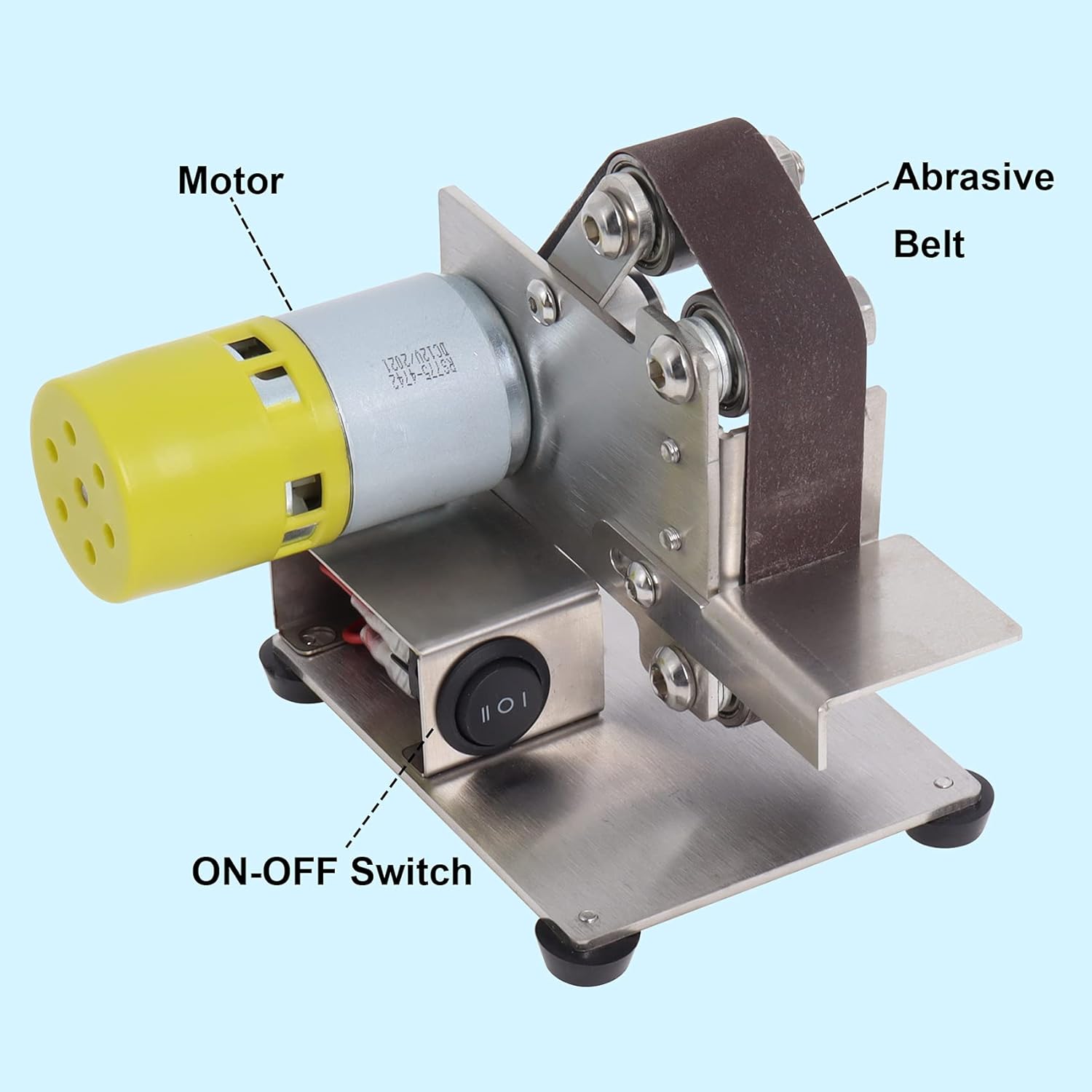 Mini Belt Sander Electric Grinder Woodworking Knife Making Polishing Grinding Machine DIY Edges Sharpener Adjustable Mini Electric Polishing Cutter Desktop Grinder Multifunctional - - 