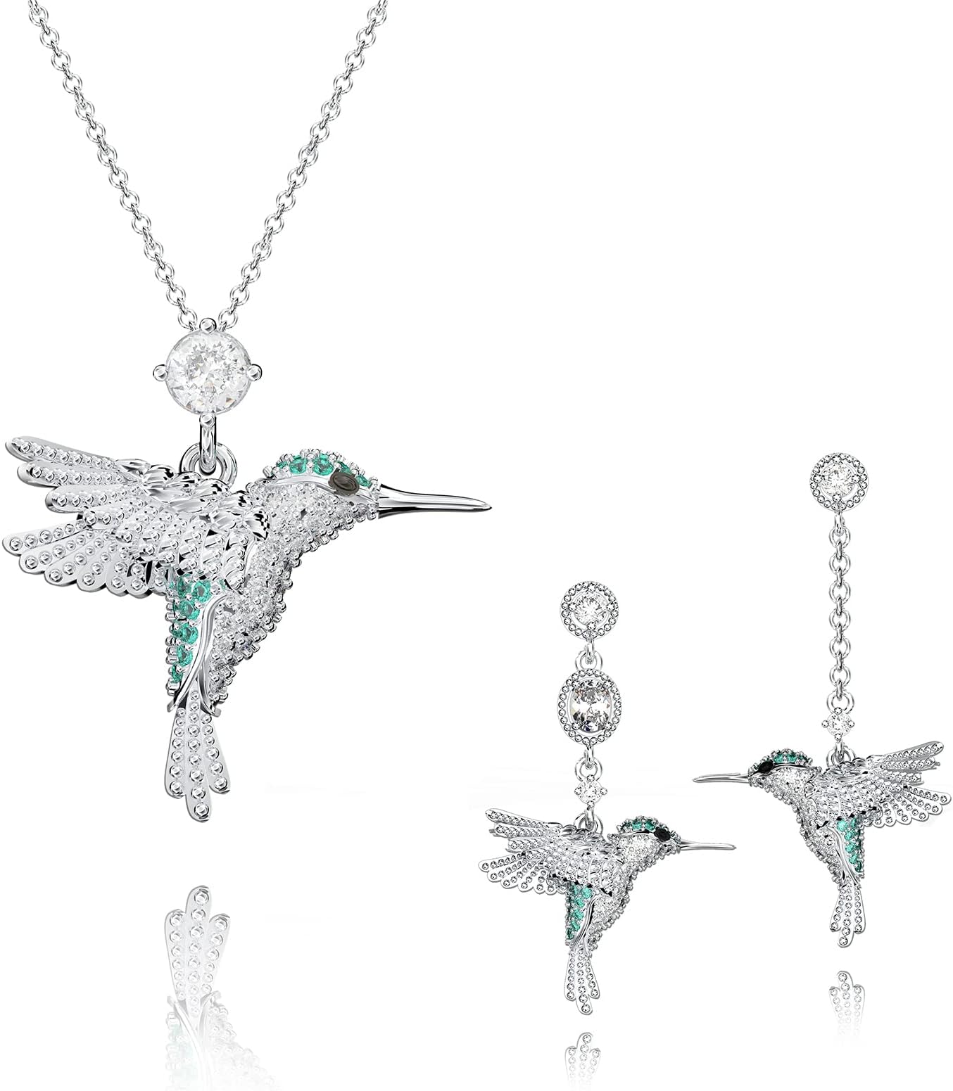DYD Hummingbird Necklace S925 Women's Necklace, Austrian Crystal Jewelry, Mother's Day/Birthday/Wedding Gift, For Wife/Girlfriend to Mother