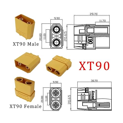 Vista 26 de xiwai Cable de extensión XT60 12AWG hembra a conector hembra para estación de energía de batería RC con panel solar (1.6 pies)