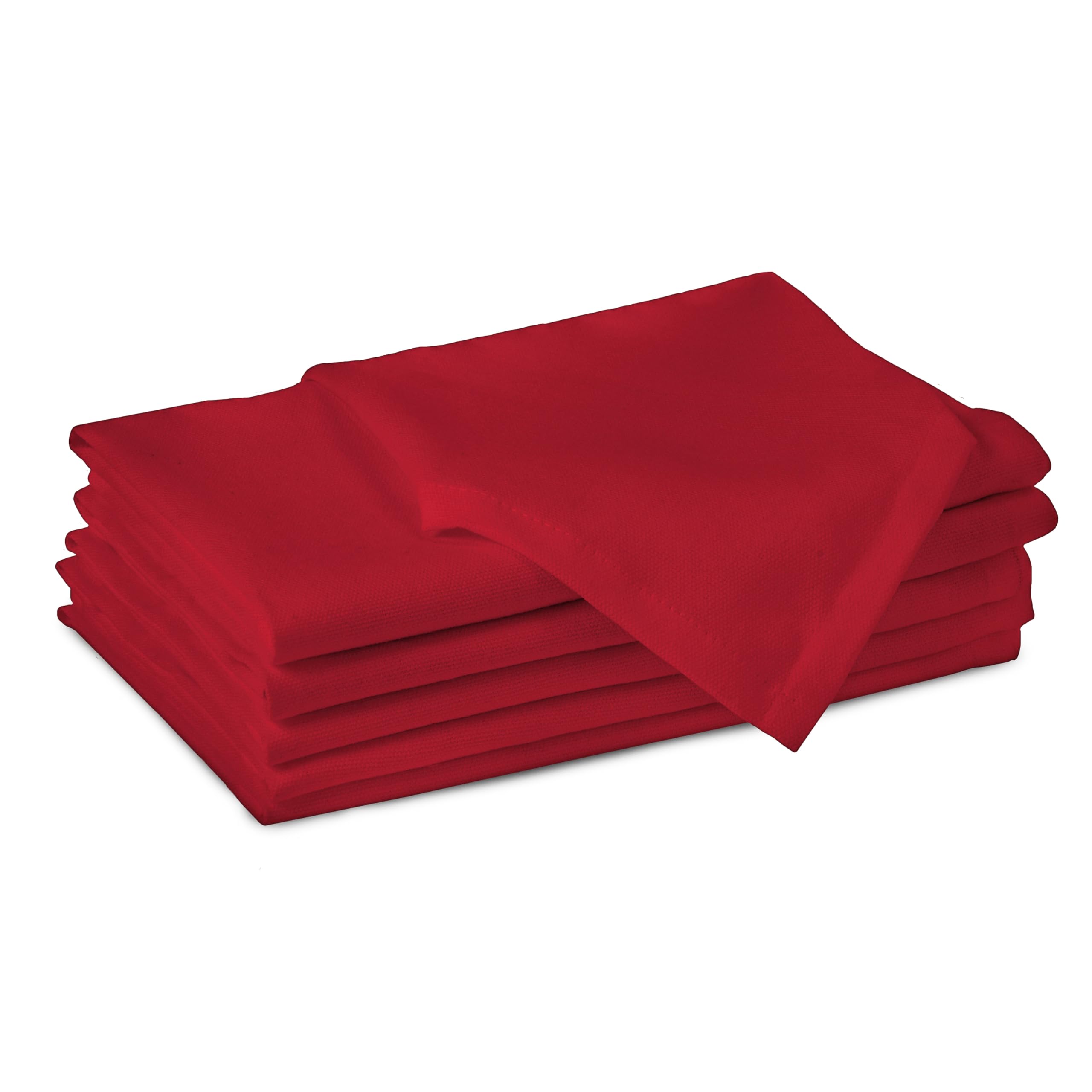Encasa XO Deep Red Cloth Napkins Set of 6, 20x20 in | Solid Color Cotton Dinner Napkins | Washable & Reusable Wedding Napkins for Holiday Dinners, Party, & Everyday Table Decor — image 1