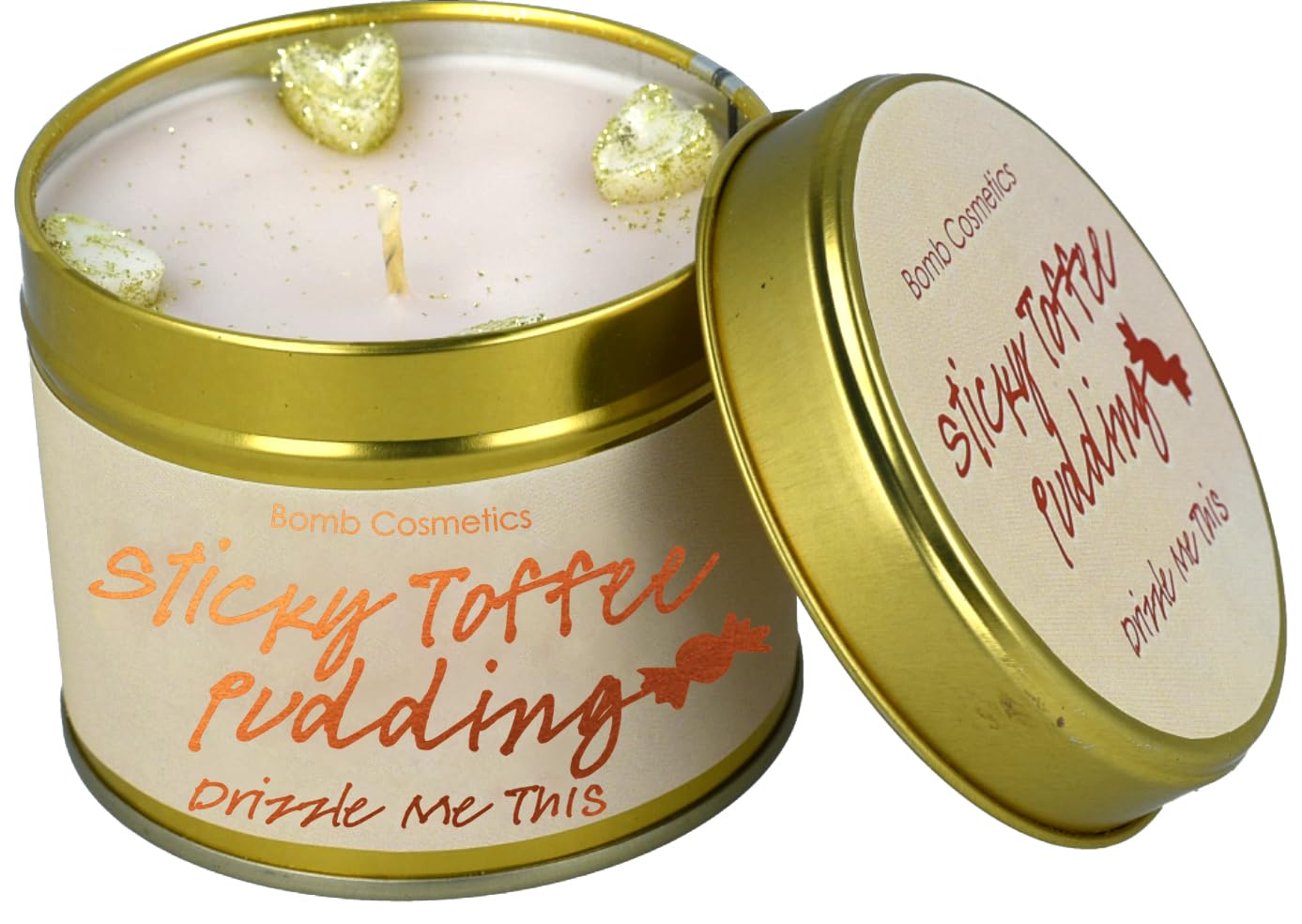 Bomb Cosmetic Scented Candle in Tin – Essential Oils, Vegan Friendly, 30–35 Hour Burn – Relaxing & Long-Lasting Aromatherapy Candle for Home, Travel & Gifting (Sticky Toffee Pudding)