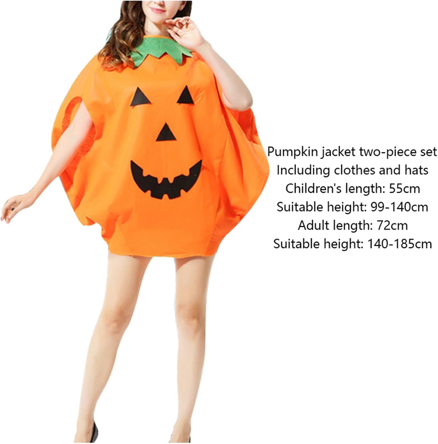 Costume Citrouille Halloween - Robe, Chapeau Et Sac Inclus | Déguisement Adulte Adolescent Fête Cosplay