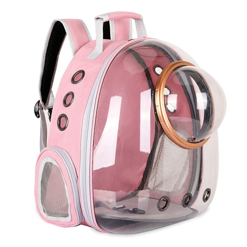 Sipobuy Pet Space Capsule Mochila, transportador de gatos pequeños y medianos, Transparente, Transpirable, a Prueba de Calor, transportador de Mascotas para Viajes, Senderismo, Caminar, Campamento