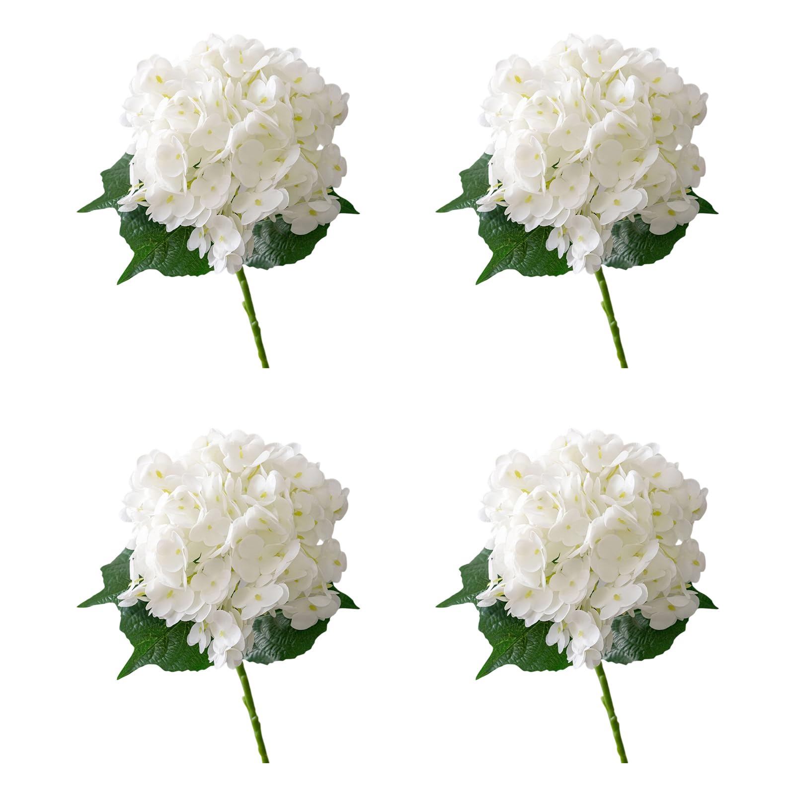 carotoe Of 4 Bright Artificial Hydrangeas Blooms Soft PVC Materials Long Time Floral Arrangement Essential Artificial Hydrangeas Flower