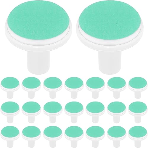 MERRYHAPY 24 almohadillas eléctricas de repuesto para recortadora de uñas, papel de lija verde y cabezales de pulido de uñas de plástico,