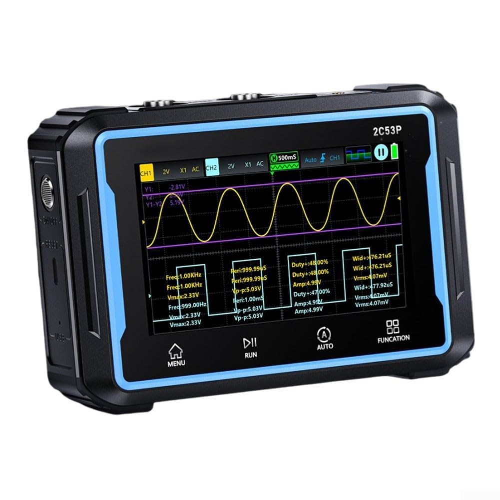 2C53P Touch Screen Oscilloscopio Digitale Multimetro Generatore di Segnale 3IN1 Doppio Canale 50MHZ Osciloscópio Automatico Strumenti