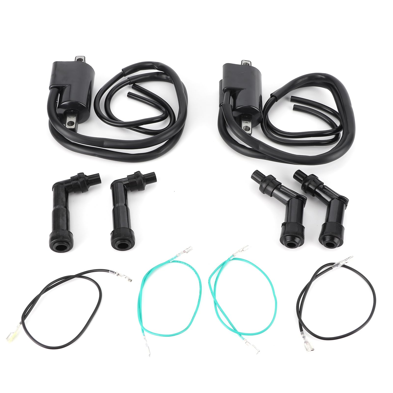 Aramox Juego de bobina de encendido, bobina de encendido de aleaci¨®n de aluminio + juego de tapas de buj¨ªa OE: 30510?333?013 apto para CB350F CB400F CB500 CB550