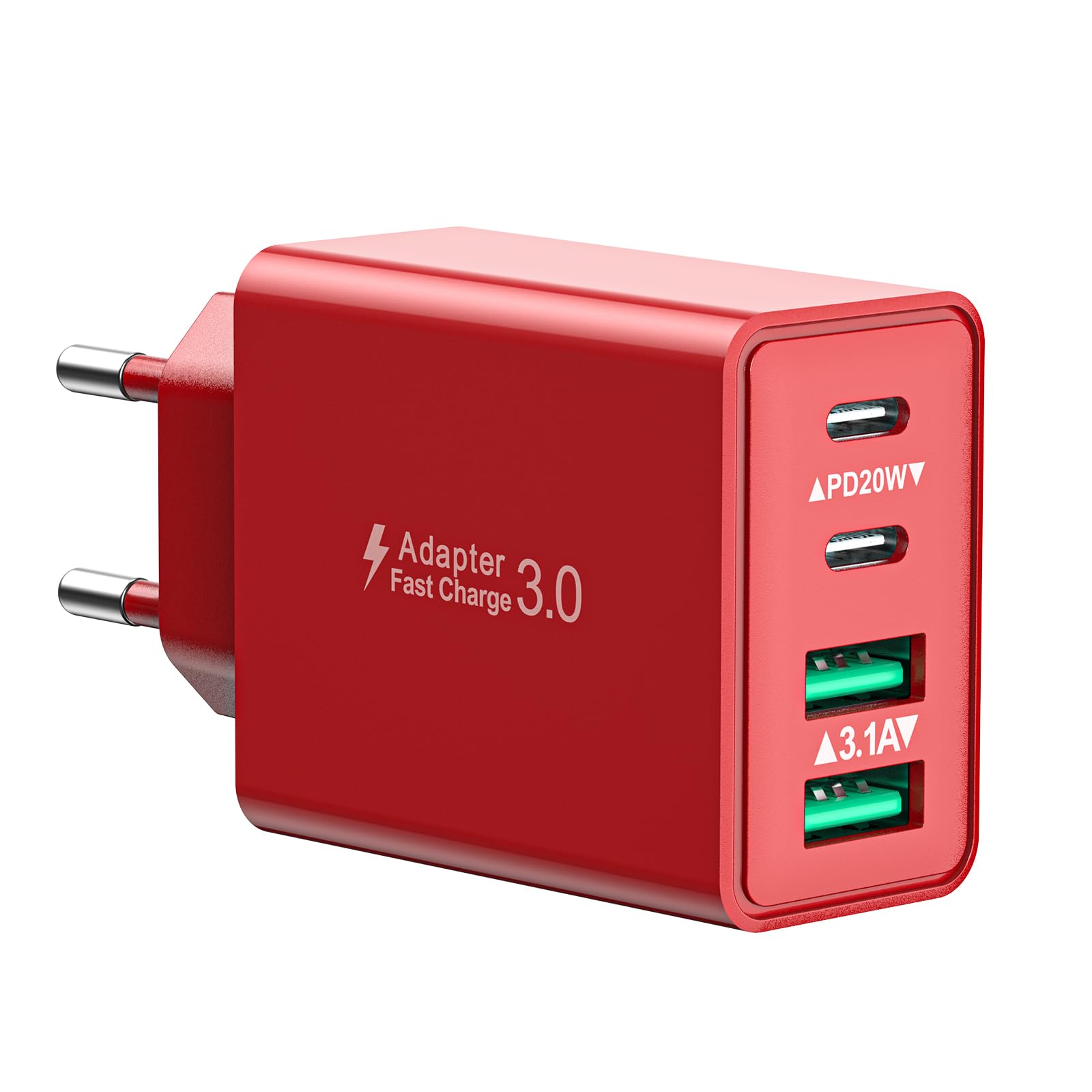 USB C Ladegerät, 40W 4 Ports Mehrfach Ladestecker Mit USBC Adapter - Schnellladegerät Netzteil