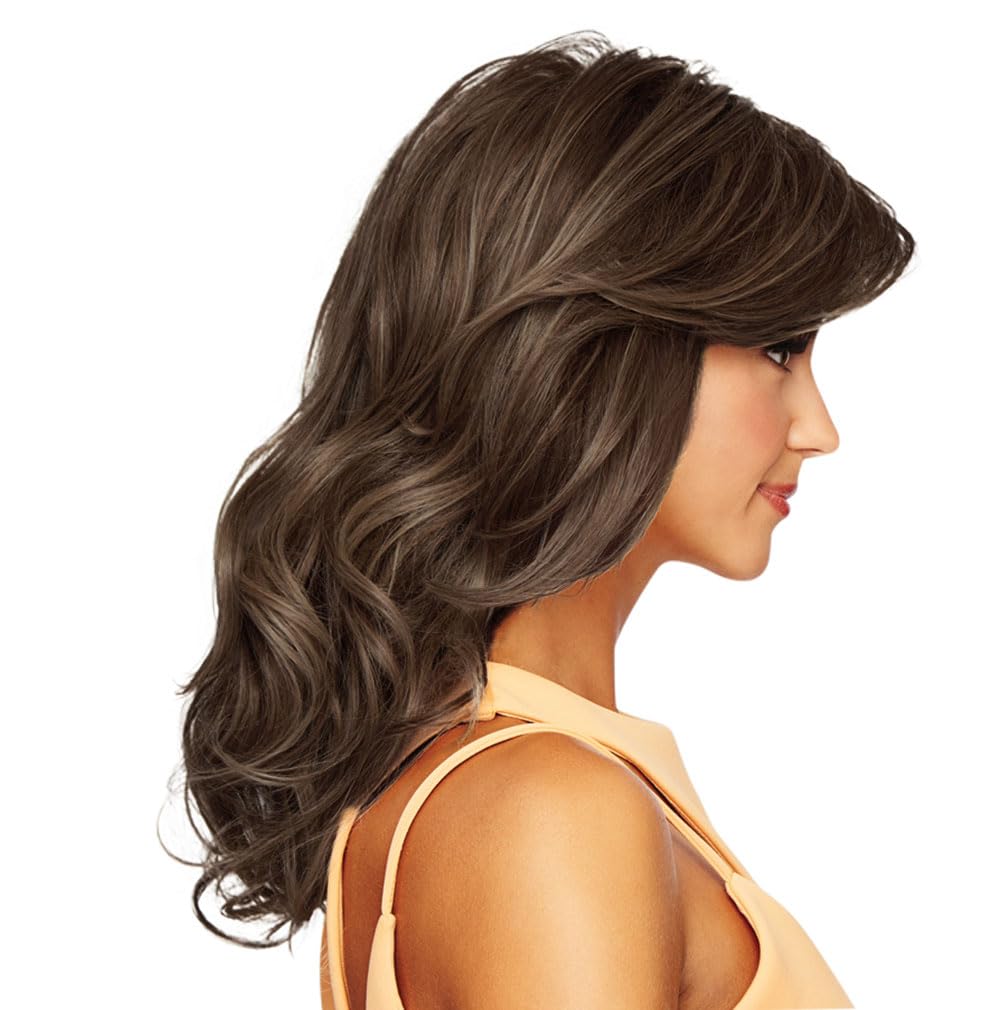 Raquel Welch Always Long Layered Comfort Cap Wig by Hairuwear, Average Cap Size, SS4/10 Shaded Iced Java