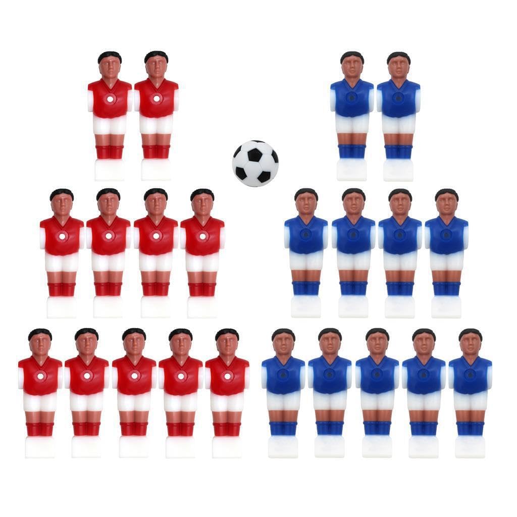 22 Giocatori di Calcio Balilla da Calcio da Uomo per biliardino con Accessori per Giochi con la Palla Maggiore Durata ed Eccezionale, Stile 1, 22 Pezzi + 1 Pallina
