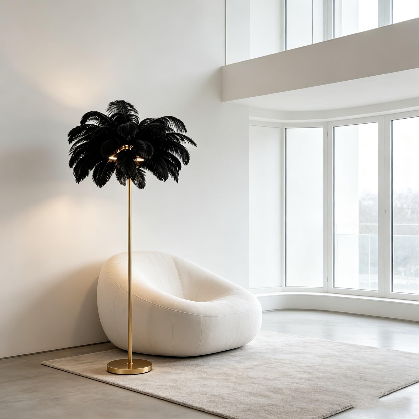 LCNDKF Modern Decor Feather Standing Floor Lamp