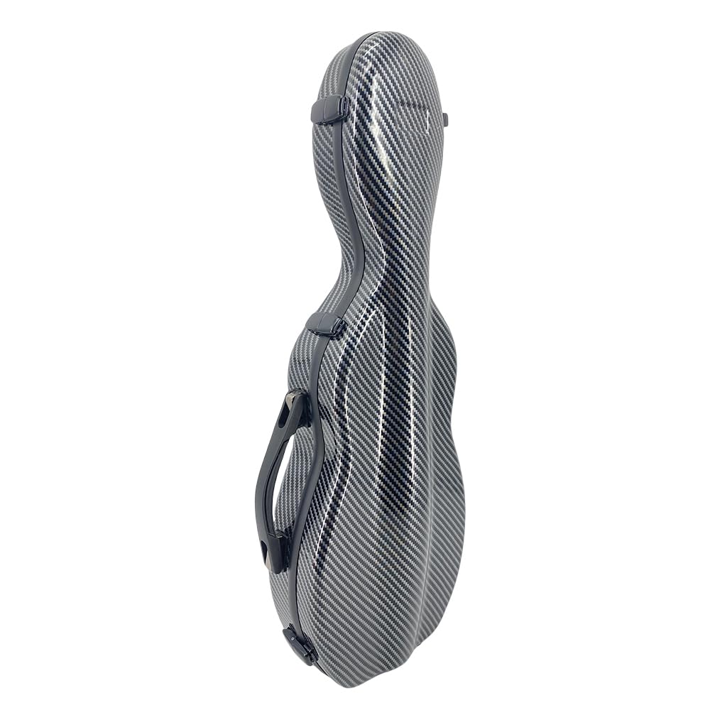 Yinfente, Custodia per violino 4/4 in misto fibra di carbonio, custodia protettiva, colore bianco e nero (nero)