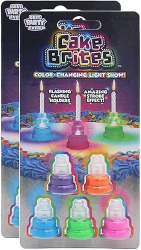 Miniatura 3 de BEST PARTY EVER! Cake Brites - Portavelas intermitentes, luces de pastel de cumpleaños que cambian de color para velas, convierte cualquier pastel