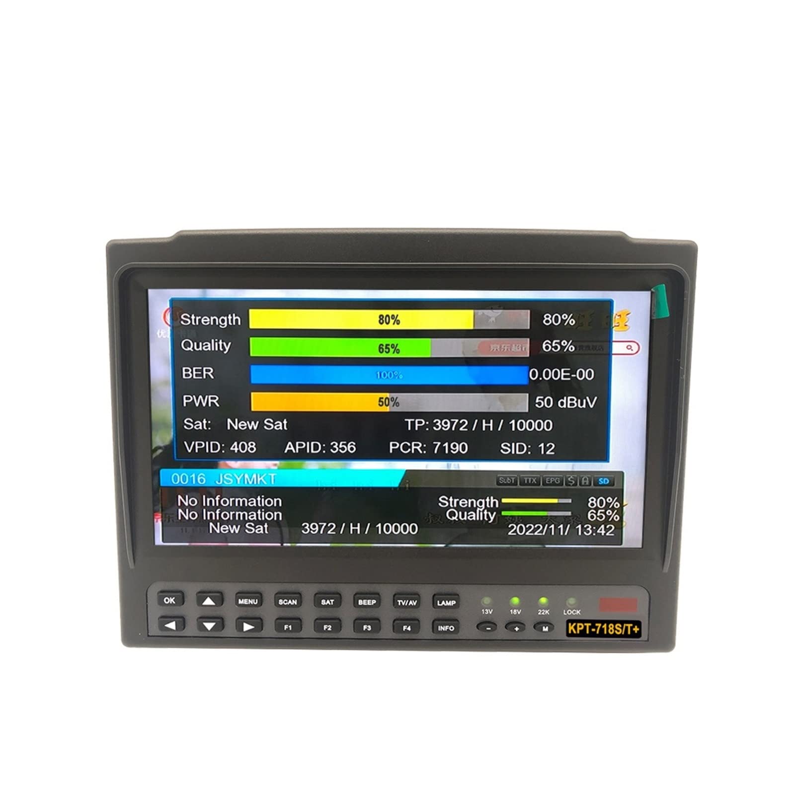KPT-718ST DVB-S2 DVB-T2 DVB-C Buscador de satélite Medidor HD Satélite Receptor TV Análisis Espectro Mejor Ws-6916 6906 6933 Decodificador del Receptor(KPT-718ST with AHD)