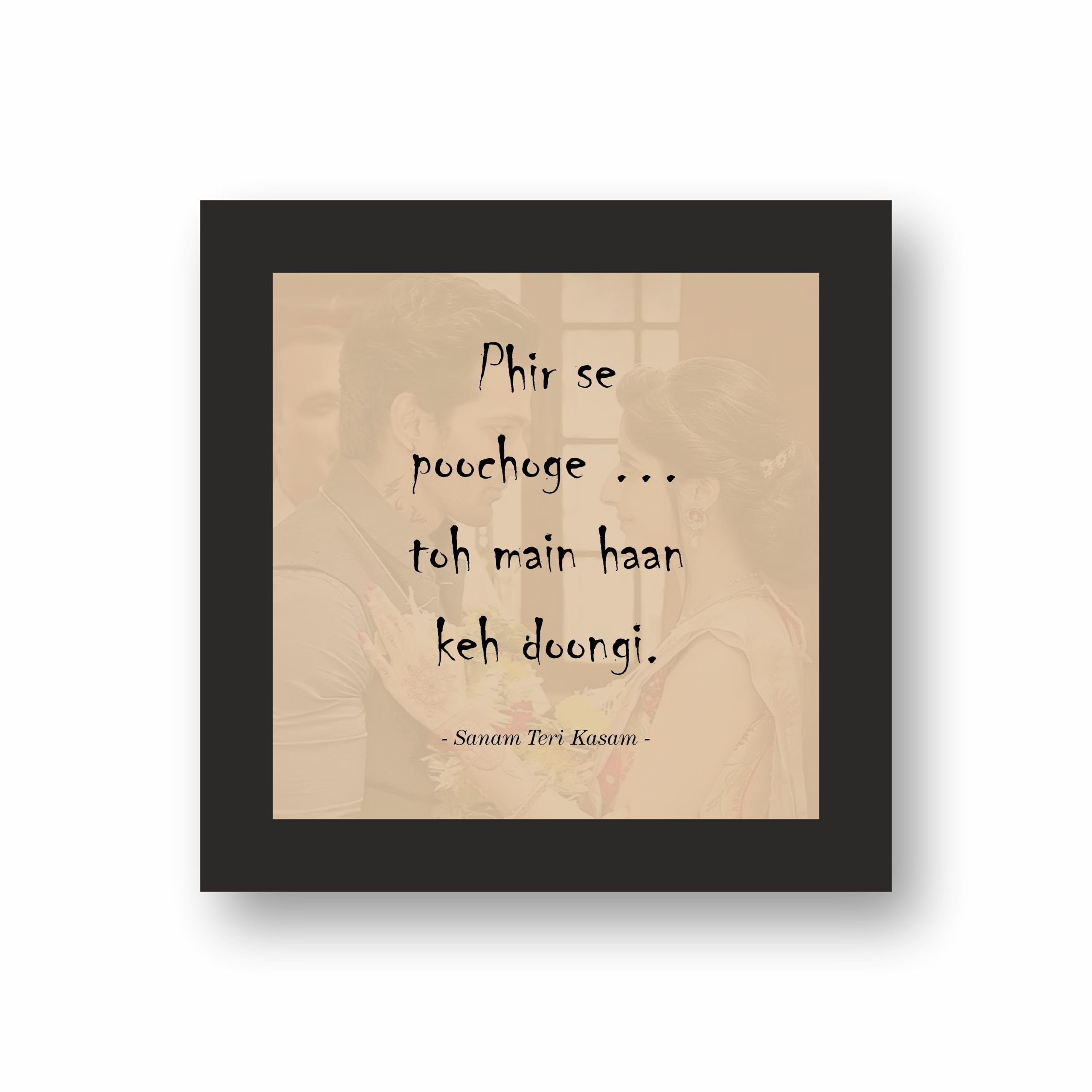 Sanam Teri Kasam Movie Dialogue Frame Set – Cream Background – Set… – view 7
