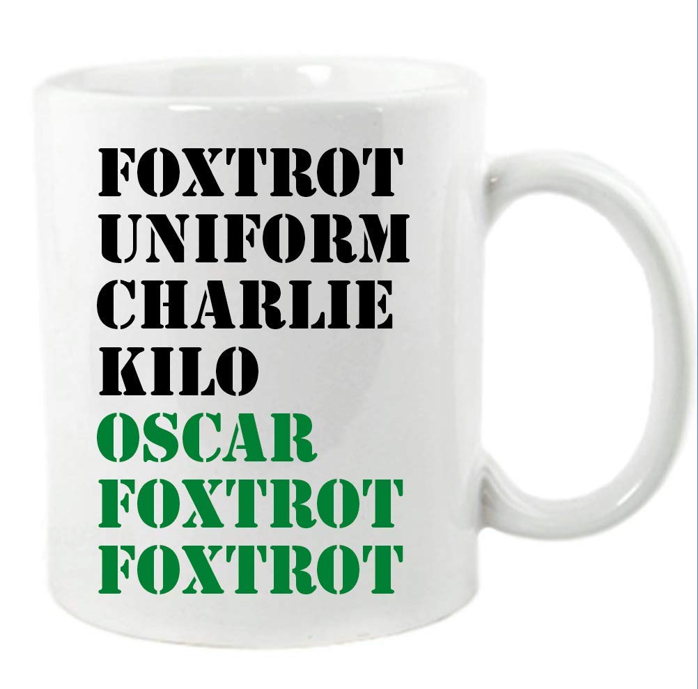 Funky Gifts Foxtrot Uniform Charlie Kilo Oscar Foxtrot Foxtrot Phonetic Mug