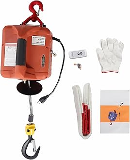 - 2 in 1 Electric Hoist Winch - 2200LBS 38FT 110V Manual, Wired and Wireless Remote Control for Factories, Warehouses, Garages, Etc