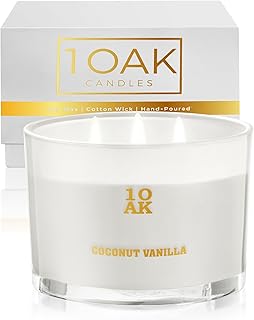 1OAK Coconut Vanilla Candle - 3 Wick Candle (12.4oz) - Luxury Candles for Home - Housewarming Gift for Women and Men