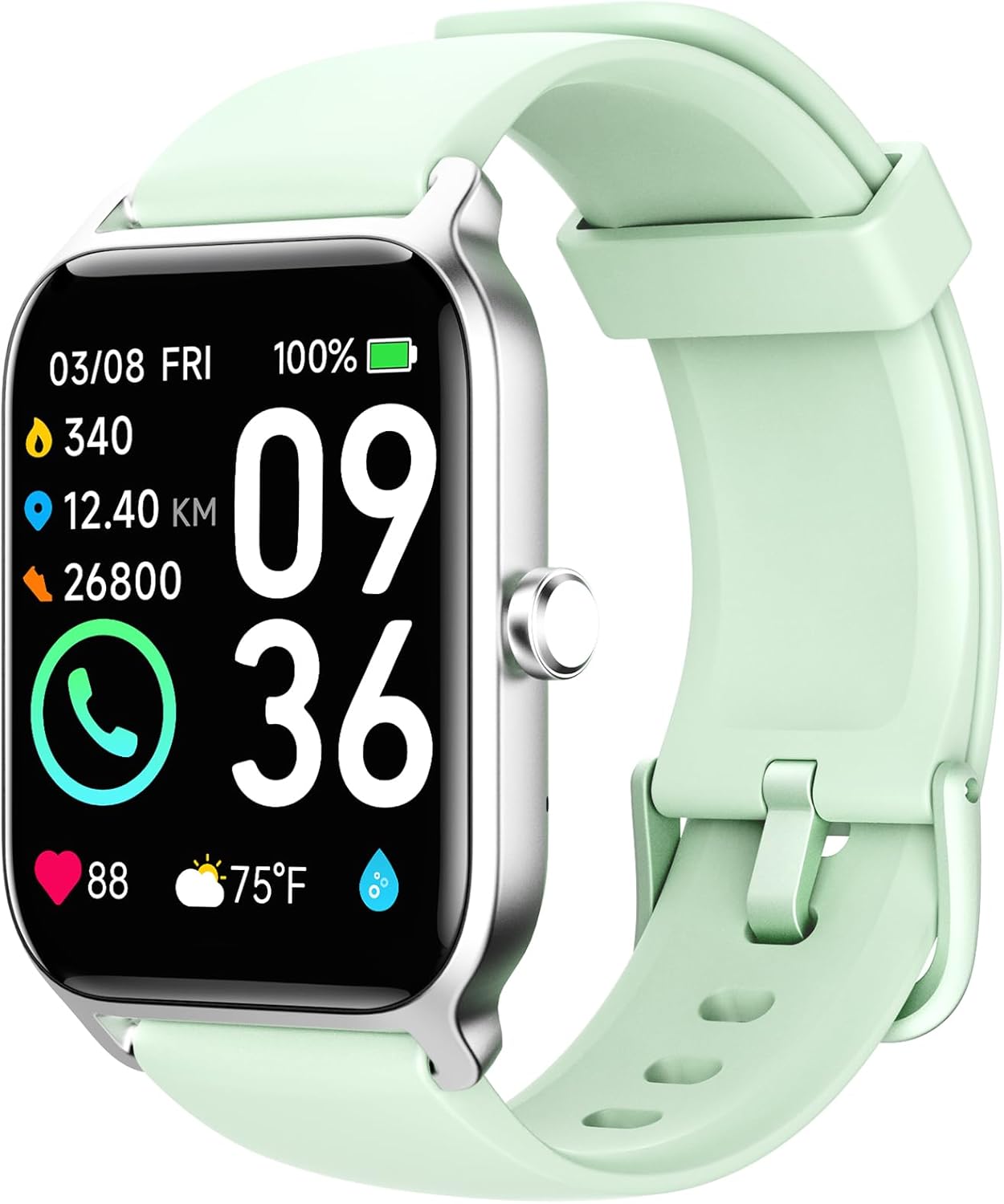 Smartwatch with Bluetooth Calls, Alexa Built-in