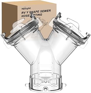 Nilight RV Wye Sewer Hose Fittings Y Connector Clear with Built-in Gasket