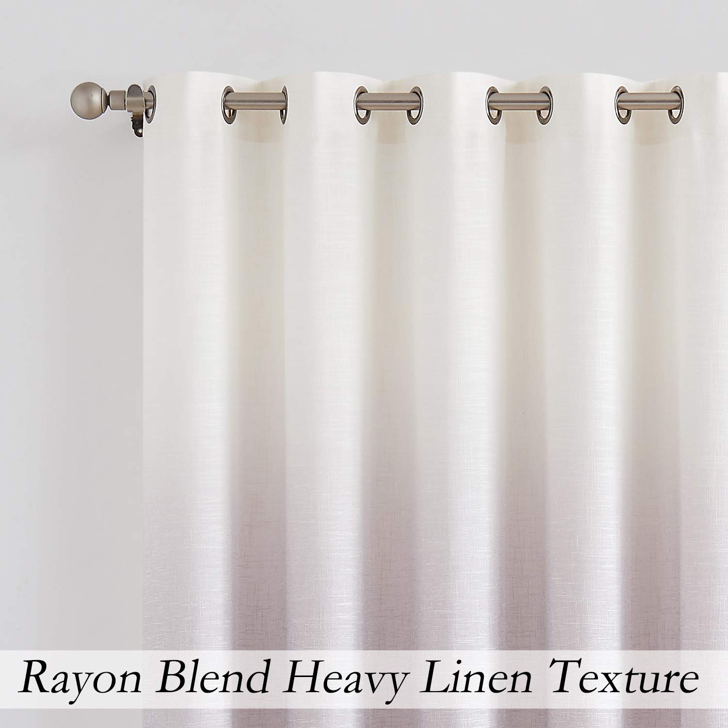 Rideaux Transparents à Œillets Central Park - 40x84 Cm - Rayures Gris/Marron Clair - Pour Fenêtre