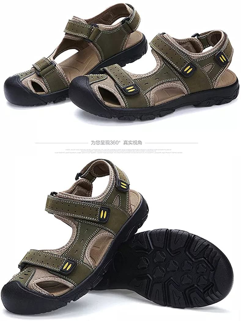 Asifn Uomini Sandali Sportivi Outdoor Arrampicata Scarpe Camminata Summer Sport CasualTrekking Beach Pelle Escursionismo