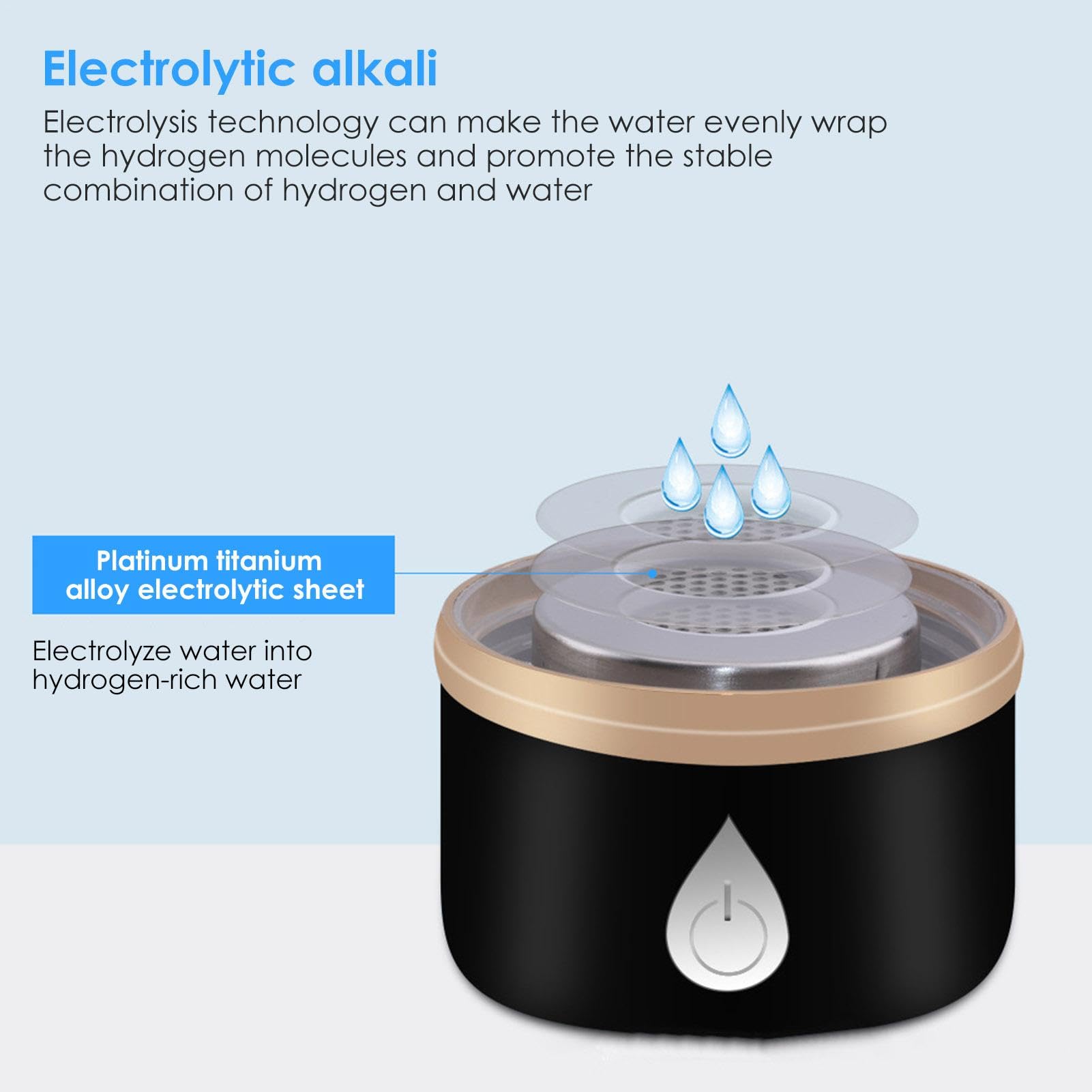 Botella De Agua Rica En Hidrógeno De 380ml, Taza De Agua Rica En Hidrógeno De Alta Concentración 1200PPB | Ionizador De Hidrógeno Antiedad A Través De USB Para La Mejora De La Salud