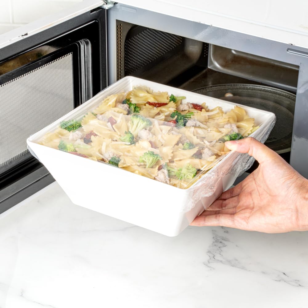 Restaurantware Basic Nature - Envoltura de alimentos de 18 pulgadas x 2000 pies, 1 envoltura adhesiva para microondas, con cortador deslizante integrado, plástico transparente congelable, envoltura de