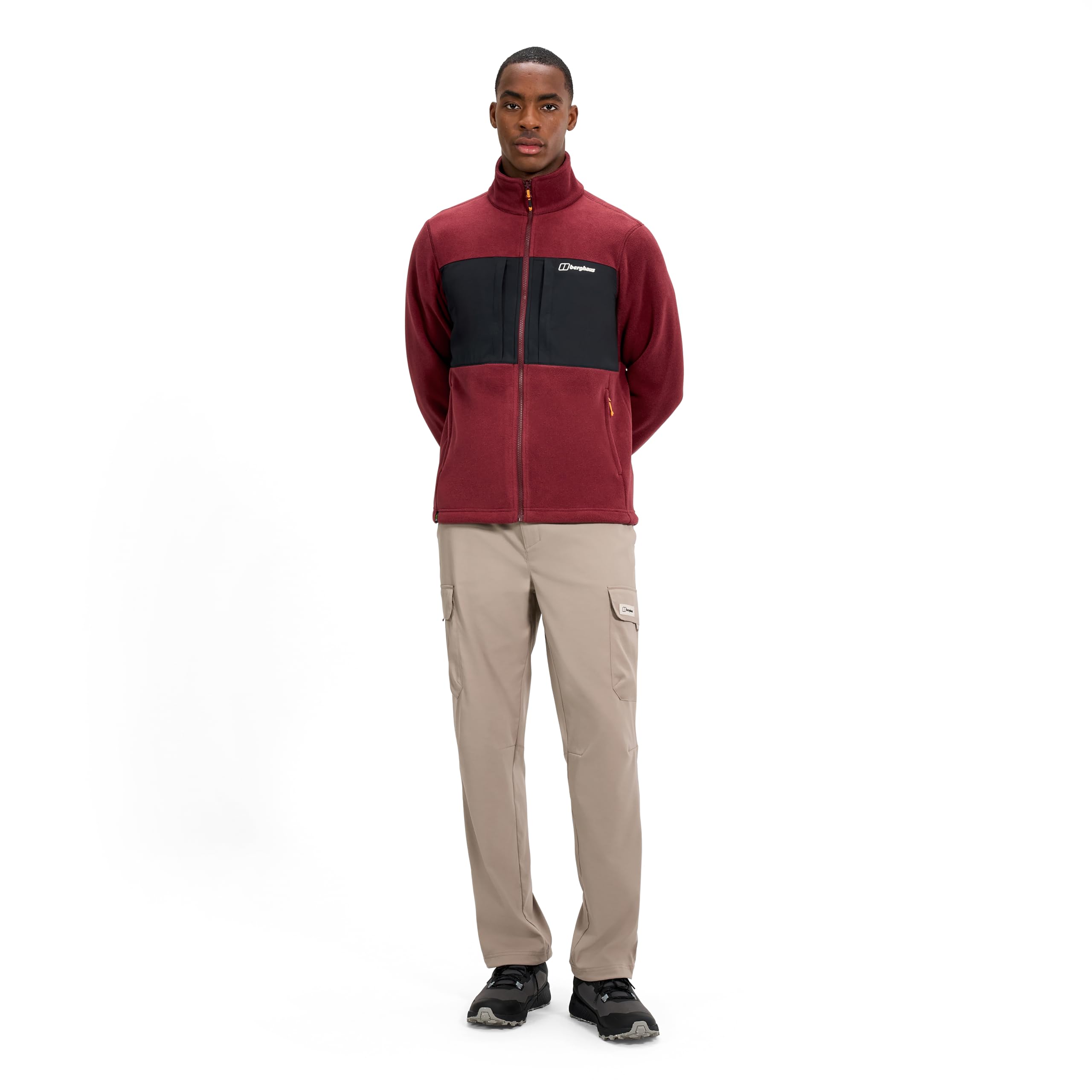 Berghaus Men's Prism Polartec Guide Interactive Fleece Jacket |x Adjustable | Durable Fleece Full Zip, Red, XL