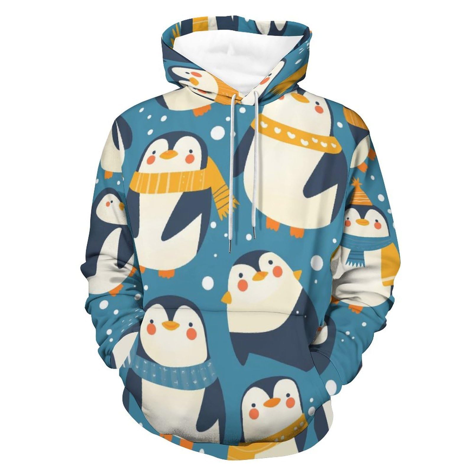 Pull pingouin idée cadeau originale sweat-shirt à capuche mixte S - 8