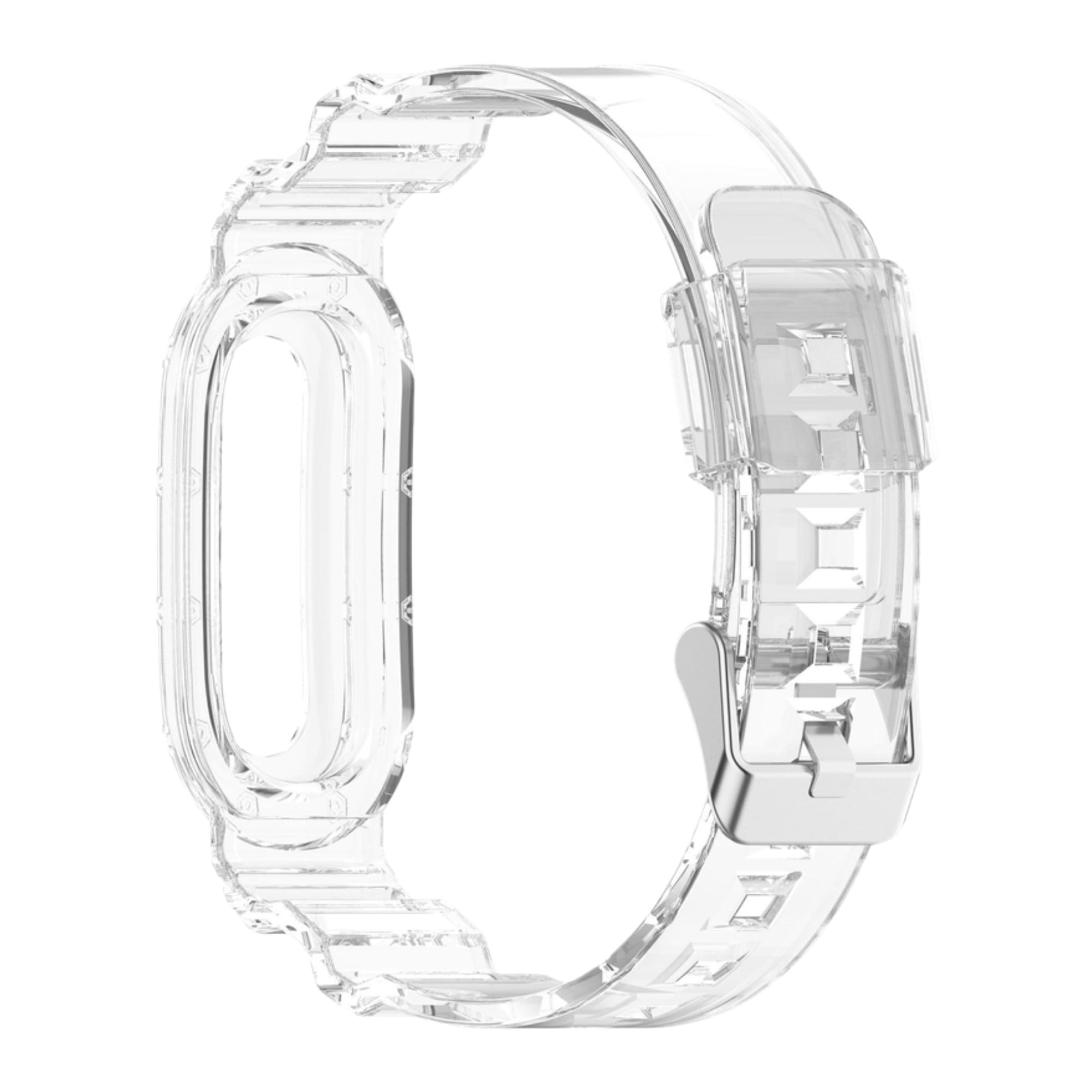 Transparent TPU Bumper Case Strap Compatible with Google Fitbit Air, Protective Replacement Band with Built-in Shockproof Case for Women & Men-image-22