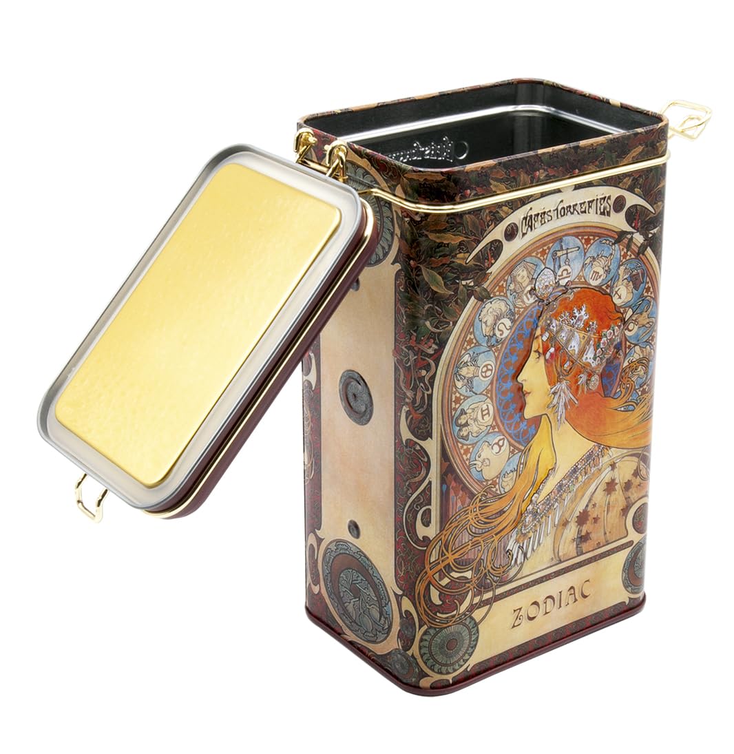 Fridolin Metallic Art Nouveau: Zodiac 19399 Metal Storage Jar/Coffee Tin With Swing Top Volume Approx. 1.4 Litres