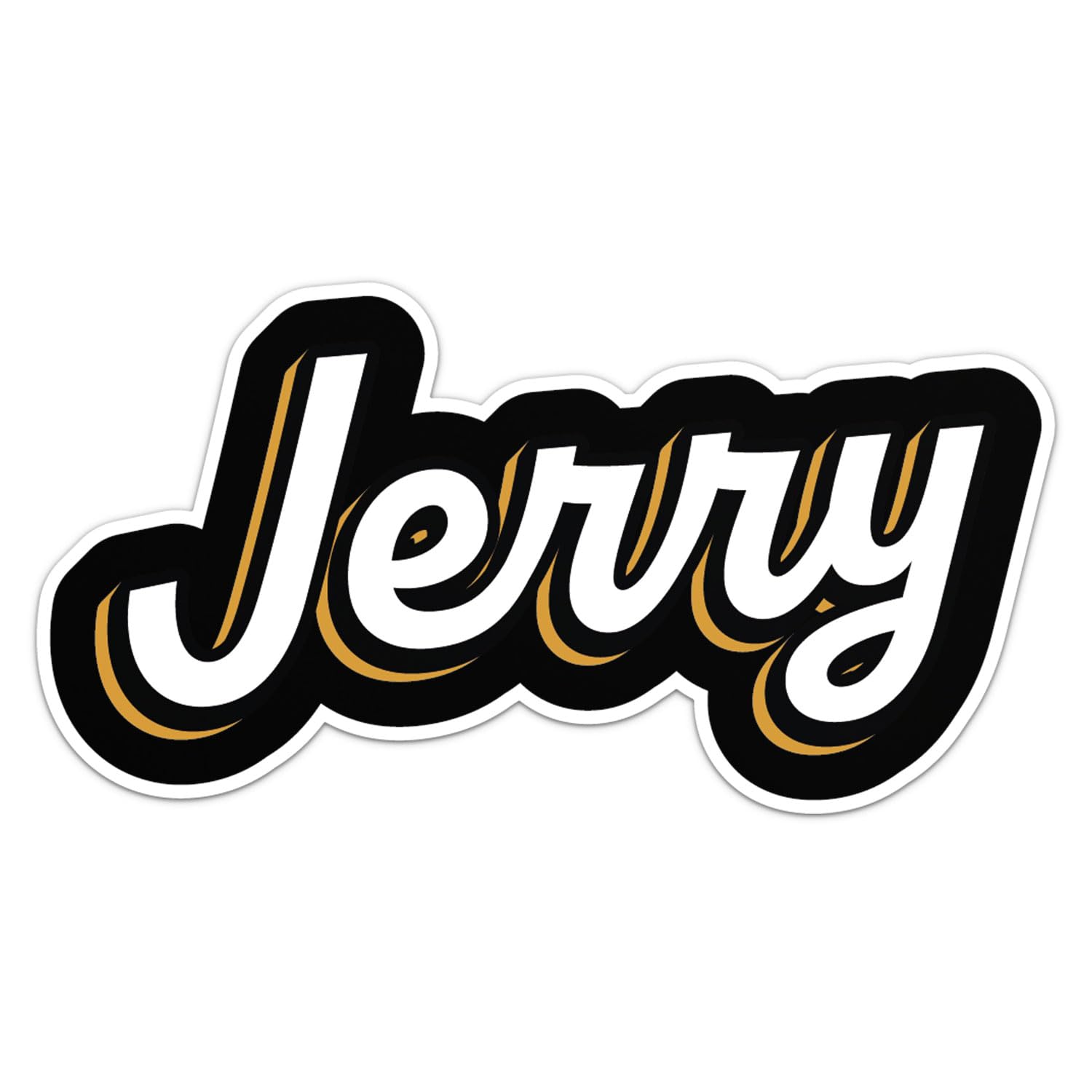 Jerry Name Sticker - Waterproof Durable Vinyl Decal for Car Bumper, Laptop, Luggage, Water Bottle, Wall, Door and Window, Size - 6'' Longer Side