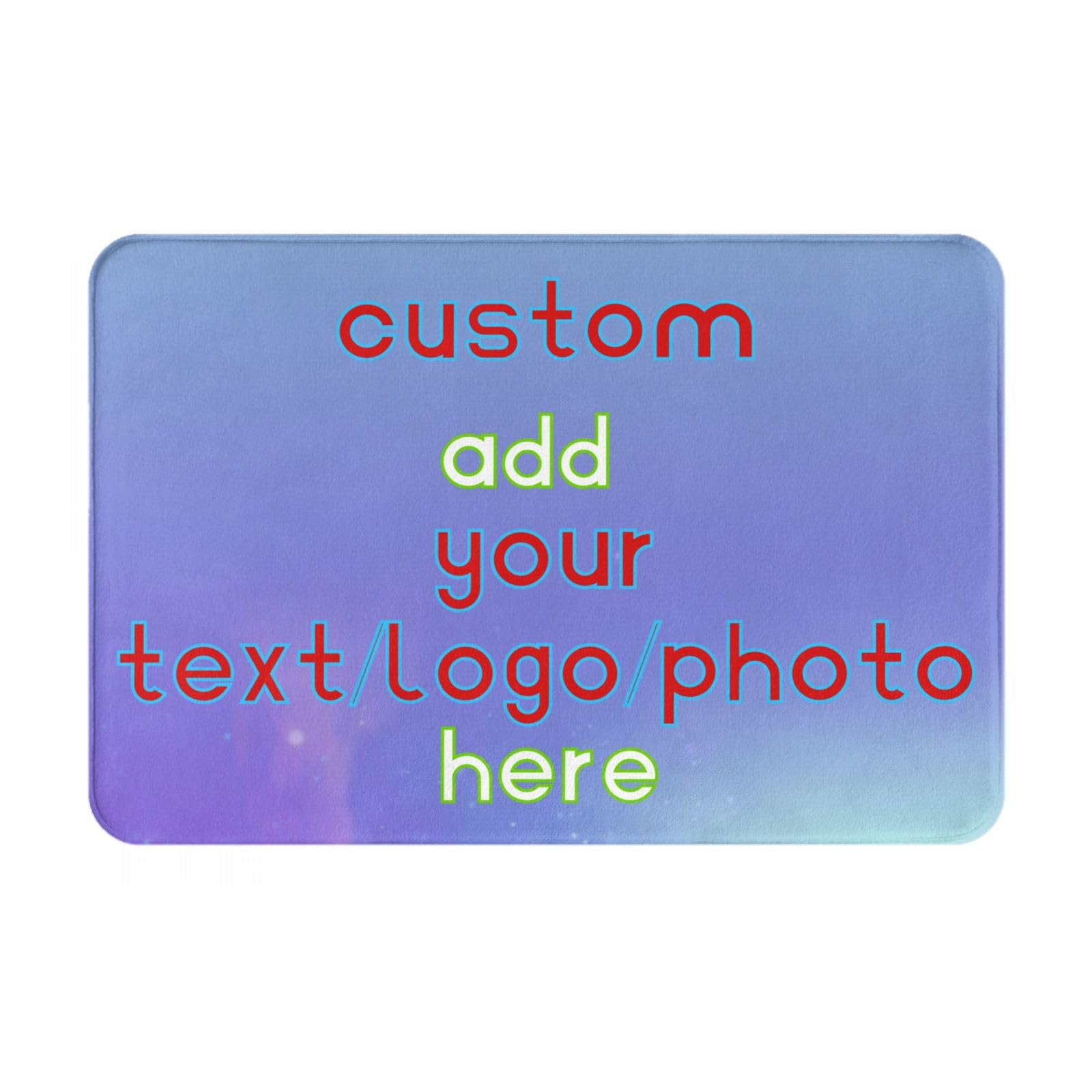 Custom Rug with Your Text Logo Picture Personalized Area Carpet Anti Slip Washable Door Mat Decorative for Bedroom