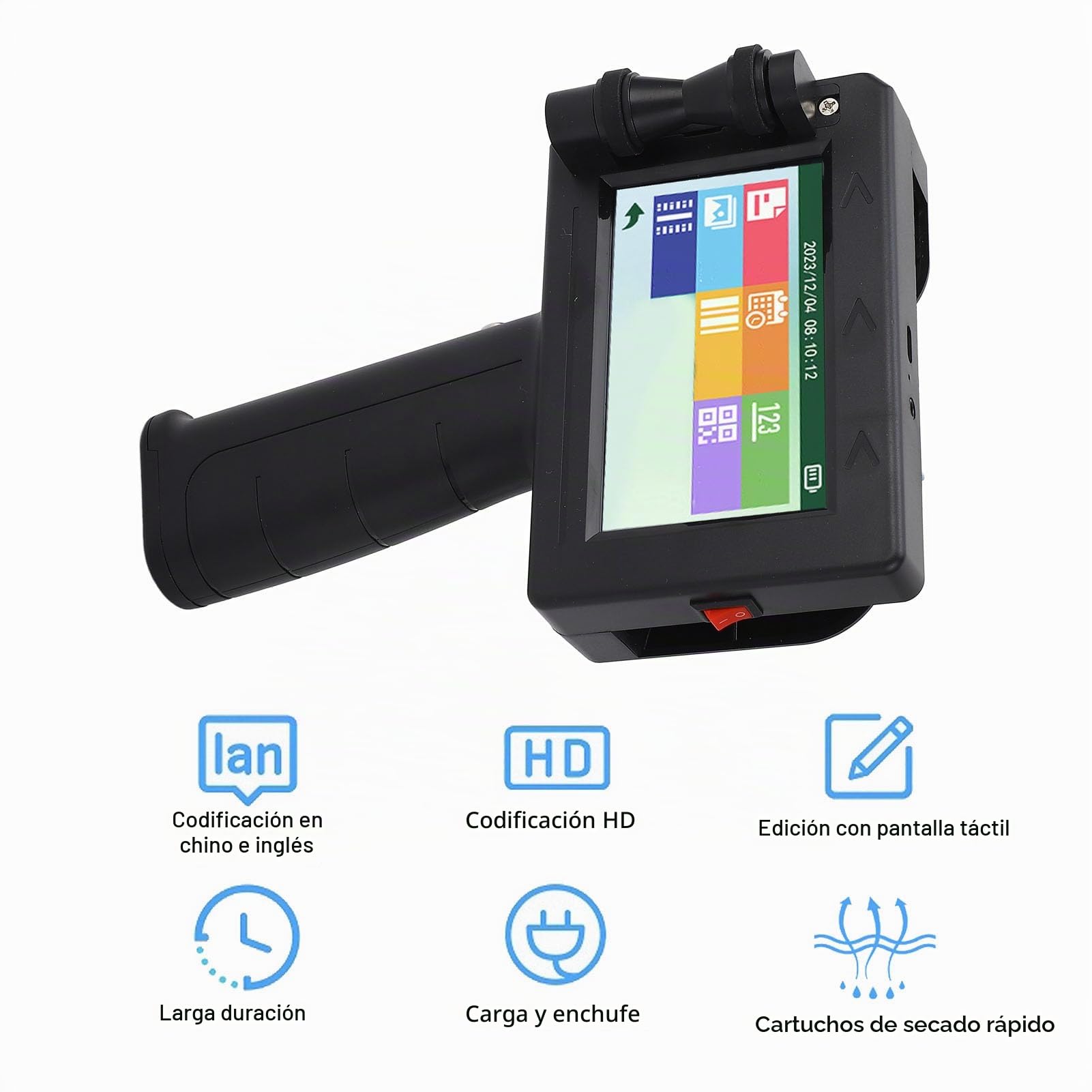 Fafeicy Etiquetadora Portátil con Pantalla Táctil HD para Impresión de Fechas y Números de Serie en Madera Tela Papel Plástico Máquina de Etiquetado Industrial Doméstico Compacta y Versátil
