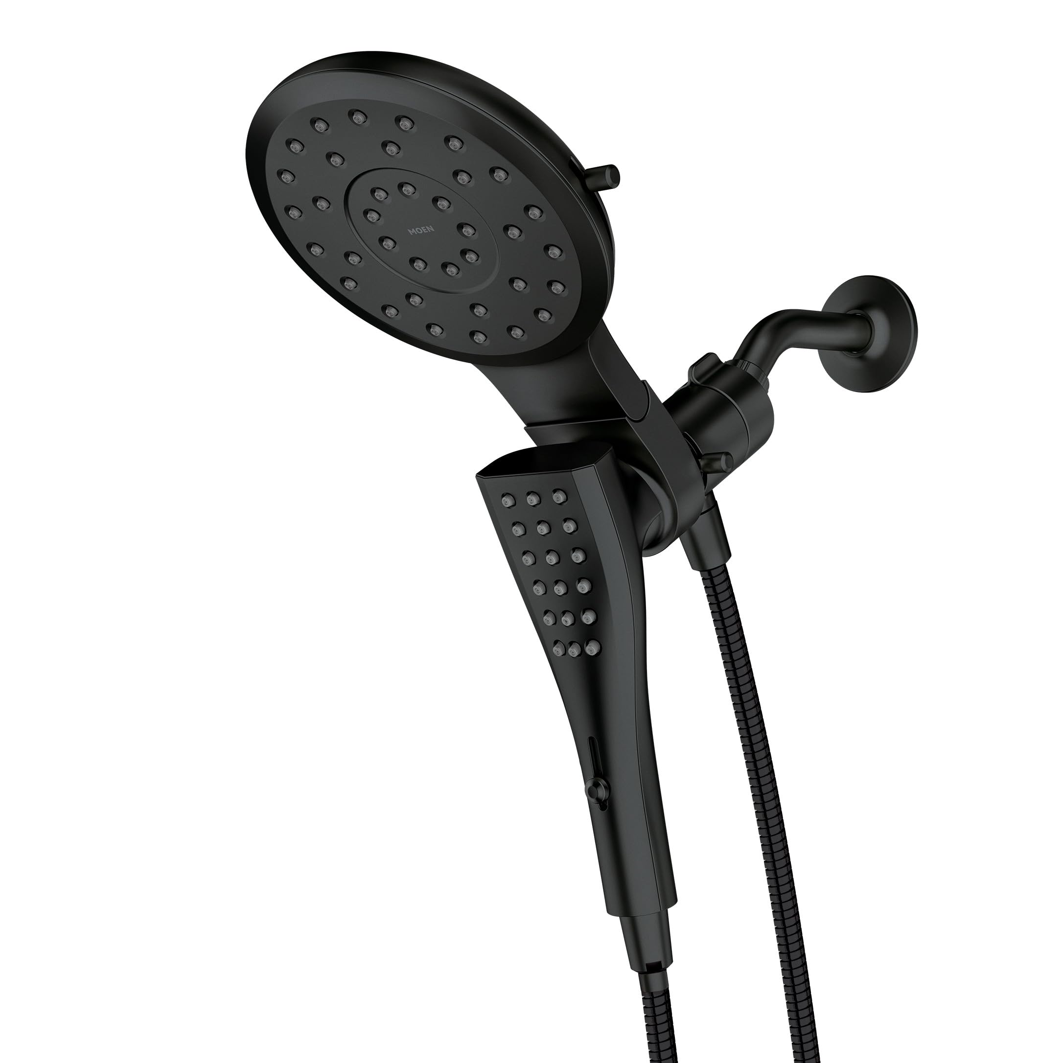 Moen Verso Matte Black Eight-Function 7" Wide Spray Shower Head and Detachable Handshower Combo with 72" Hose, 220C3BL
