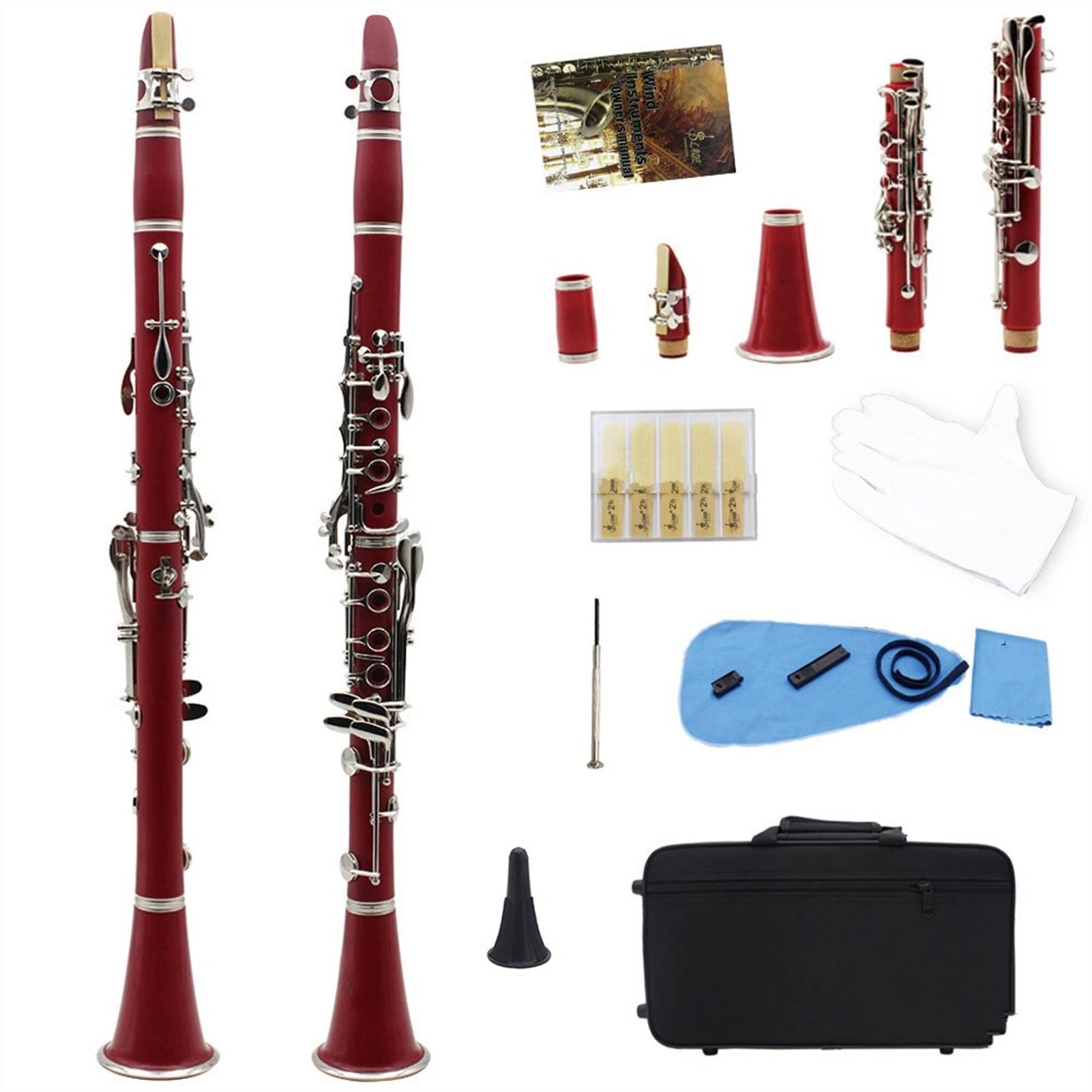 Amazon.co.jp: HMHM 17キークラリネットBB Bフラットプロの木鉄