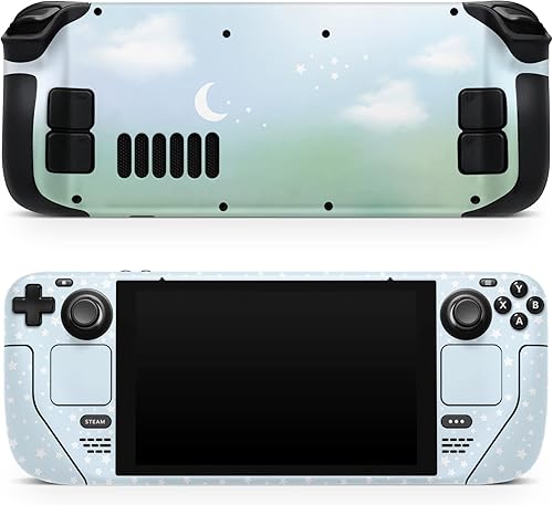 TACKY DESIGN Clouds Skin compatible con Steam Deck, calcomanía de vinilo 3M de alta calidad, cubierta completa, verde pastel