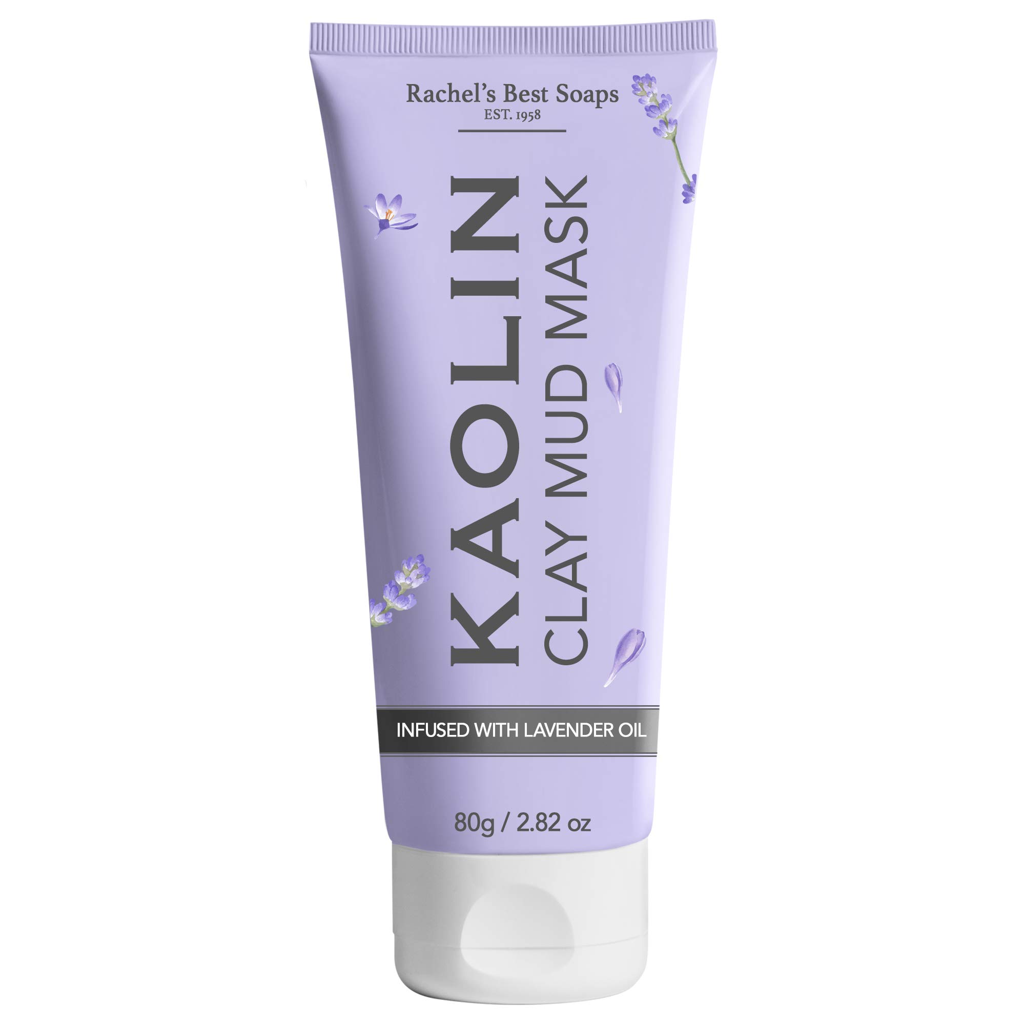 Lavender Face Mask - Hydrating Mask for Face - Cleansing Kaolin Clay Detox Mask - Relaxing Mud Face Mask for All Skin Types 2.82 Oz