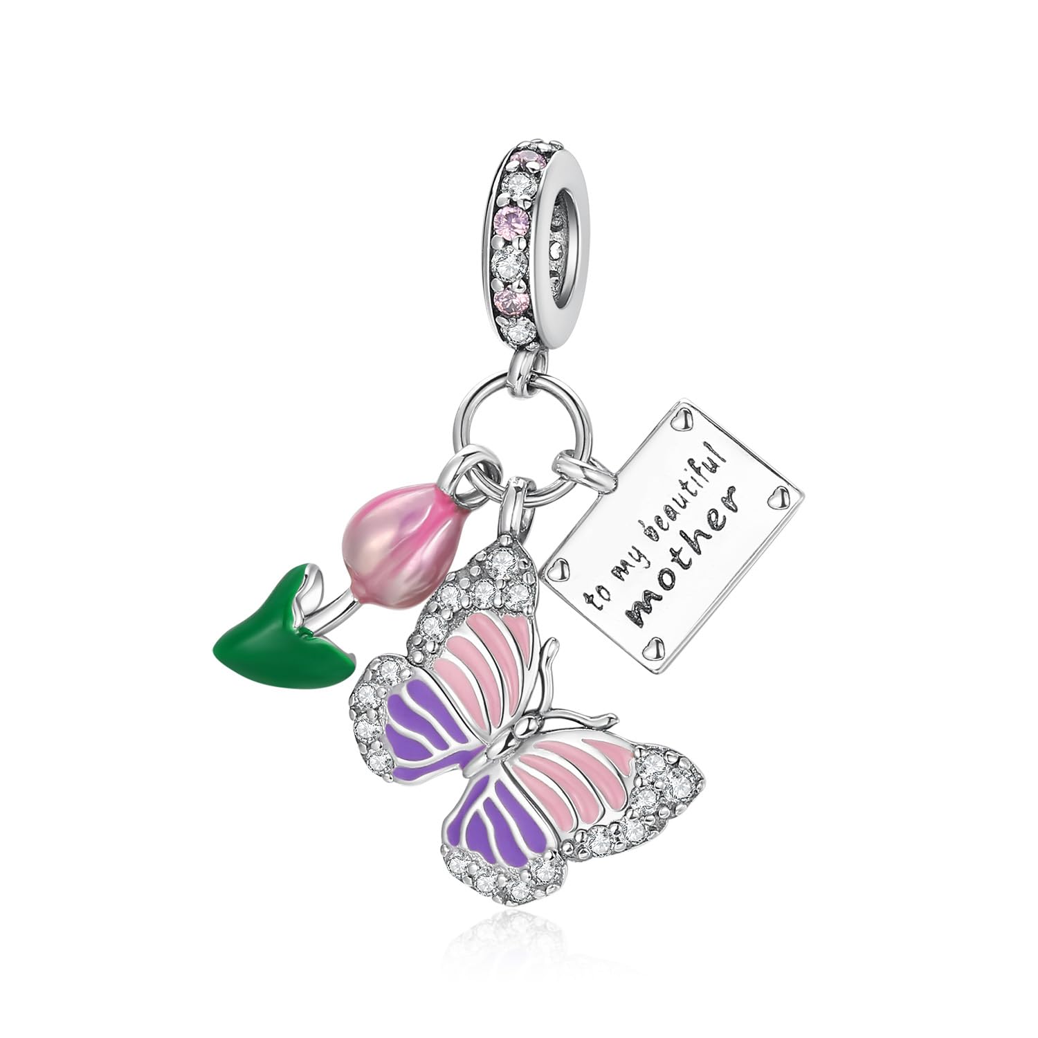 LNQOBU Clip/Stopper Charms für Armband 925 Sterlingsilber Pa