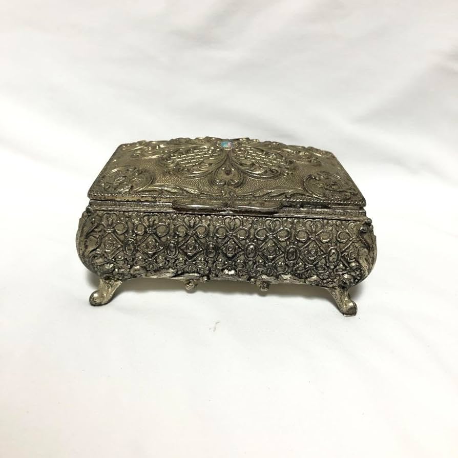 希少♦️猫脚　アンティーク♦️ジュエリーボックス♦️シルバー×ロイヤルブルー♦️送料込 Amazon.co.jp: アンティーク ジュエリーボックス 猫脚